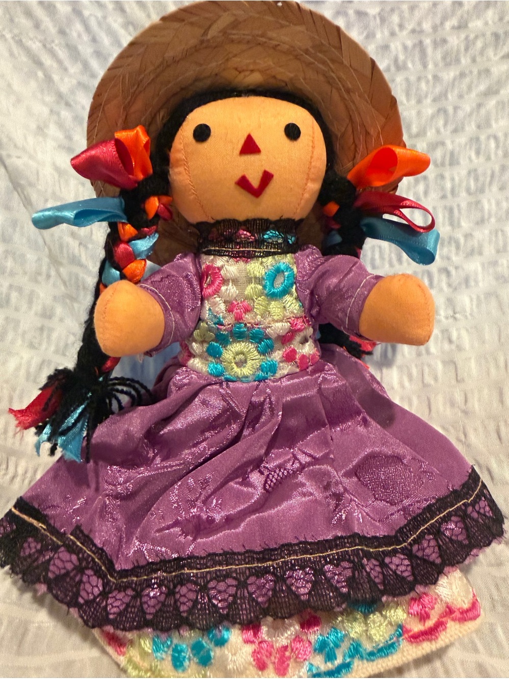 Handmade Purple Mexican Doll Plush Toy